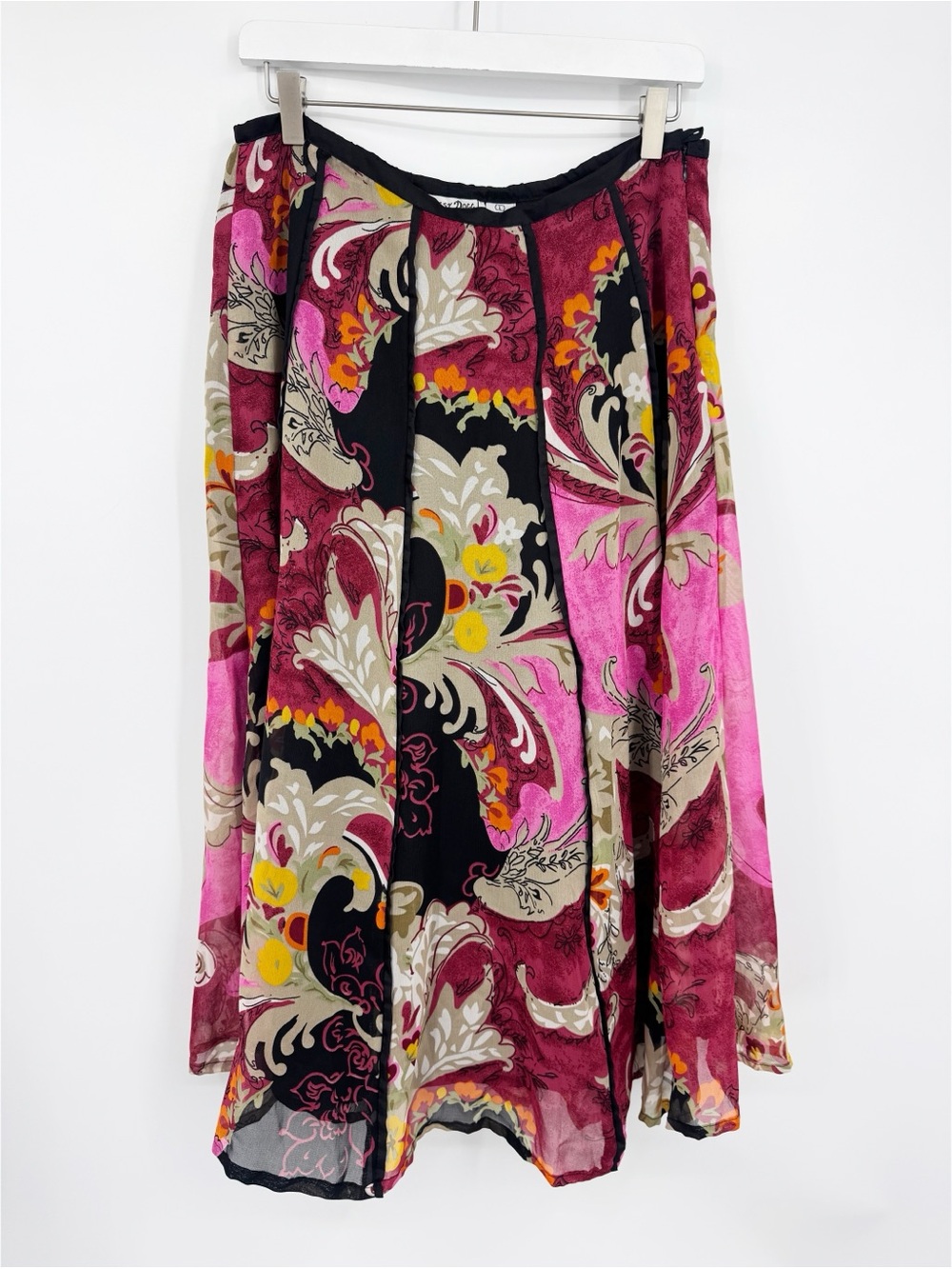 Vintage Y2K Sassy Doll Floral Maxi Skirt Size Large Boho Whimsical Fairycore
